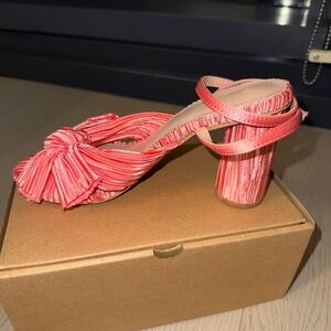 NWT Women's Bow Knot Sandals Bridal Wedding Open Toe Ankle Strap Chunky Heels